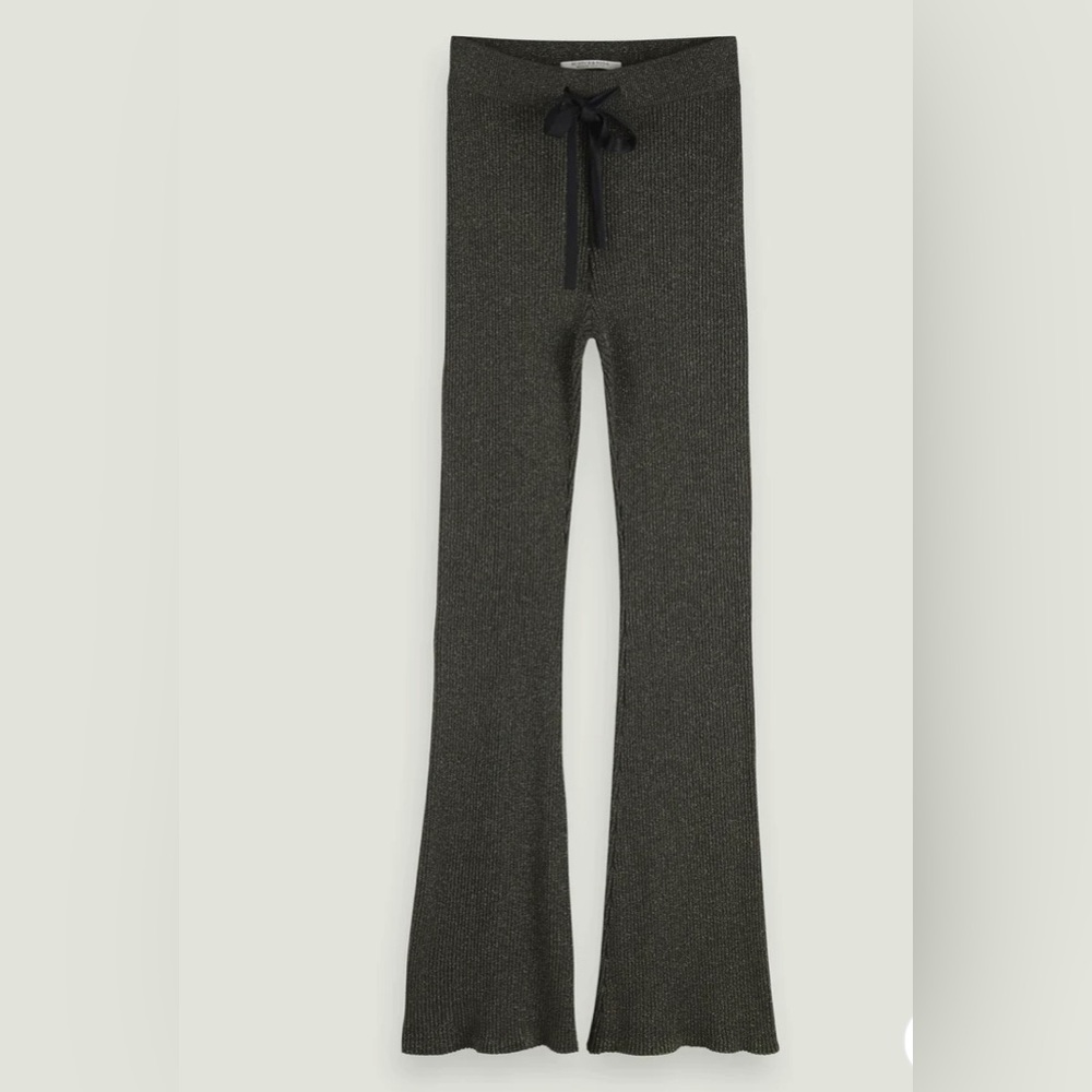 Scotch & Soda Flared Lurex Trousers - Black and Gold XL